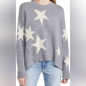 Zadig & Voltaire 100% Cashmere Gray Star Sweater